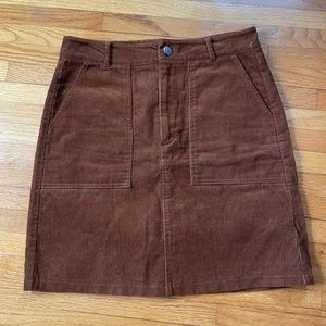 Brown corduroy western skirt